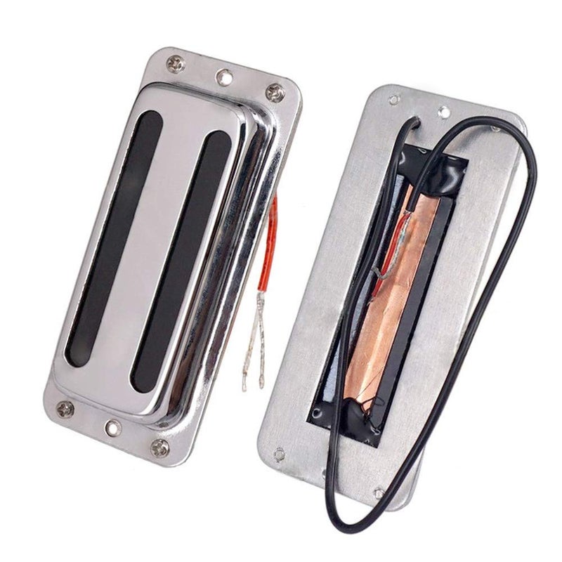 JD.Moon Set of 2pcs Electric Guitar Pickup Humbucker with Brass cover 6 String Chrome Small Pickup - Image 2
